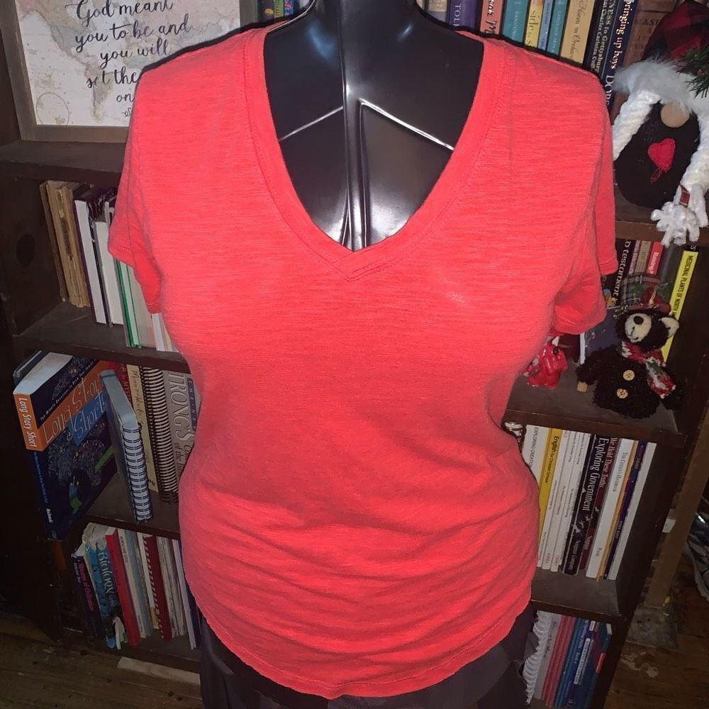 Z Supply v-neck knit S slub basic normcore coral T-shirt